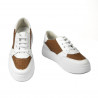 Dam sneakers 6059 vit+kamelfärgad