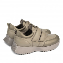 Damsneakers 6060 beige kombinerad