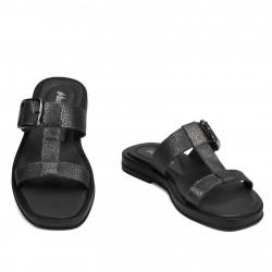 Dam sandaler 5091 svarta metallerade
