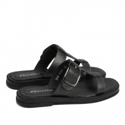 Dam sandaler 5091 svarta metallerade