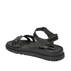 Damsandaler 5096 svart metallic