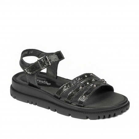 Damsandaler 5096 svart metallic