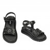 Damsandaler 5096 svart metallic