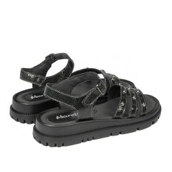 Damsandaler 5096 svart metallic