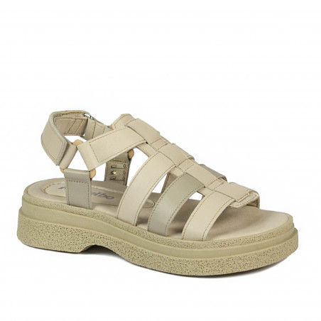 Dam sandal 5099 beige kombinerad