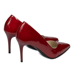 Eleganta damskor 1293 pärlemor röd lack