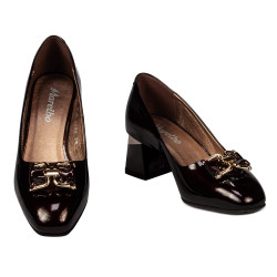 Eleganta damskor 1298 lack vinröd