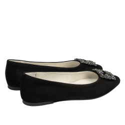 Damkvinnors ballerinaskor 1301 svart antilop