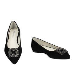 Damkvinnors ballerinaskor 1301 svart antilop