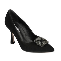 Eleganta damskor 1312 svart mocka
