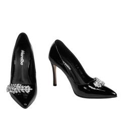 Eleganta damskor 1300 lack svart