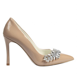 Eleganta damskor 1300 lack kamel