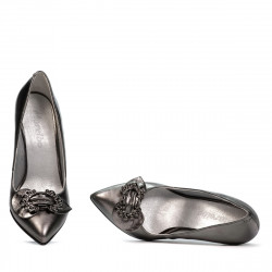 Eleganta damskor 1279 pärlemorsilver