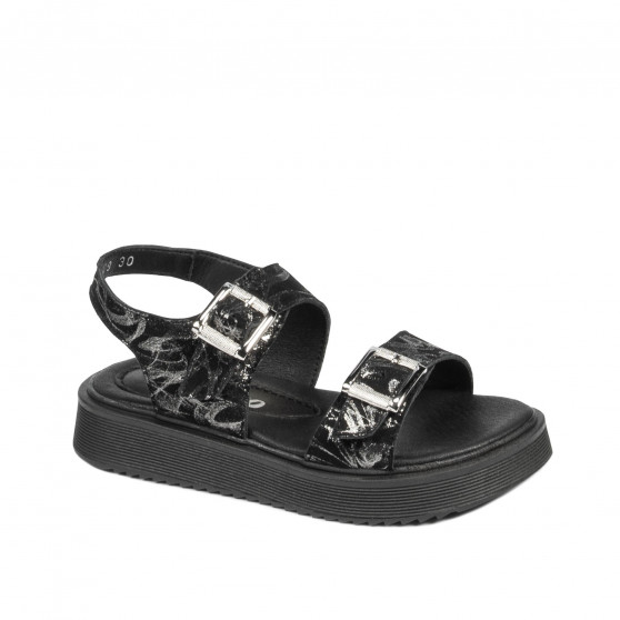 Barnsandaler 529 svart+silver