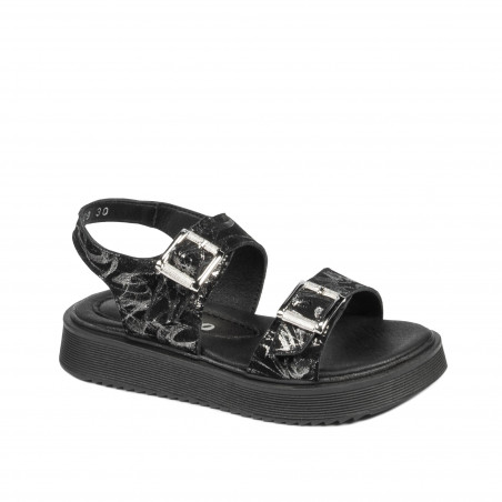 Barnsandaler 529 svart+silver