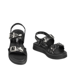 Barnsandaler 529 svart+silver