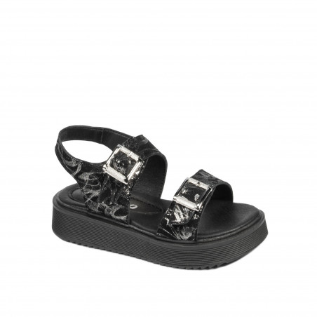 Småbarnssandaler 81c svart+silver