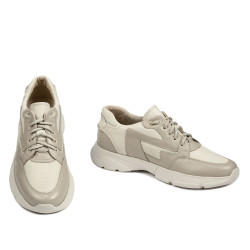 Herrsneakers 966 beige kombinerad