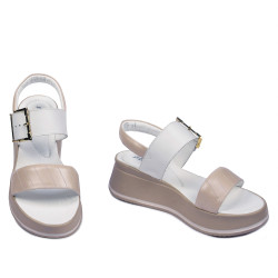 Dam sandaler 5107 beige pärlemor kombinerad