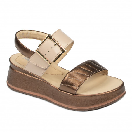 Dammsandaler 5107 koppar kombinerad