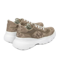 Dam sneakers 6053 cappuccino kombinerad kamouflage
