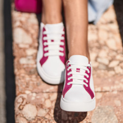 Dam sportskor 6073 vit+fuchsia lifestyle