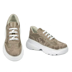 Dam sneakers 6053 cappuccino kombinerad kamouflage