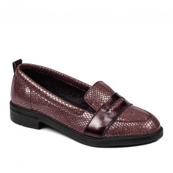 Casual/eleganta damskor 6037 pärlemor röd kombination