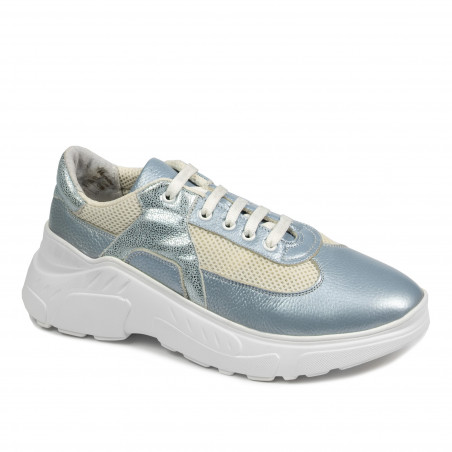 Damsneakers 6015 blå pärlemorkombination