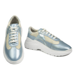 Damsneakers 6015 blå pärlemorkombination