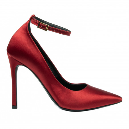 Eleganta damstövlar 1311 röd satin