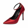 Eleganta damstövlar 1311 röd satin
