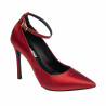 Eleganta damstövlar 1311 röd satin
