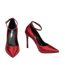 Eleganta damstövlar 1311 röd satin