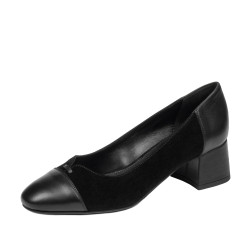 Eleganta damskor 1332 svart kombinerad mocka