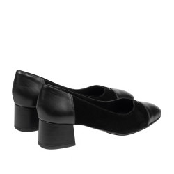 Eleganta damskor 1332 svart kombinerad mocka