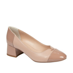Eleganta damskor 1332 lack nude kombinerad