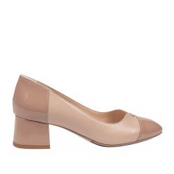 Eleganta damskor 1332 lack nude kombinerad