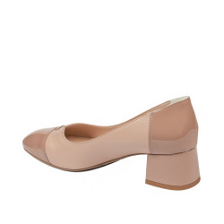 Eleganta damskor 1332 lack nude kombinerad
