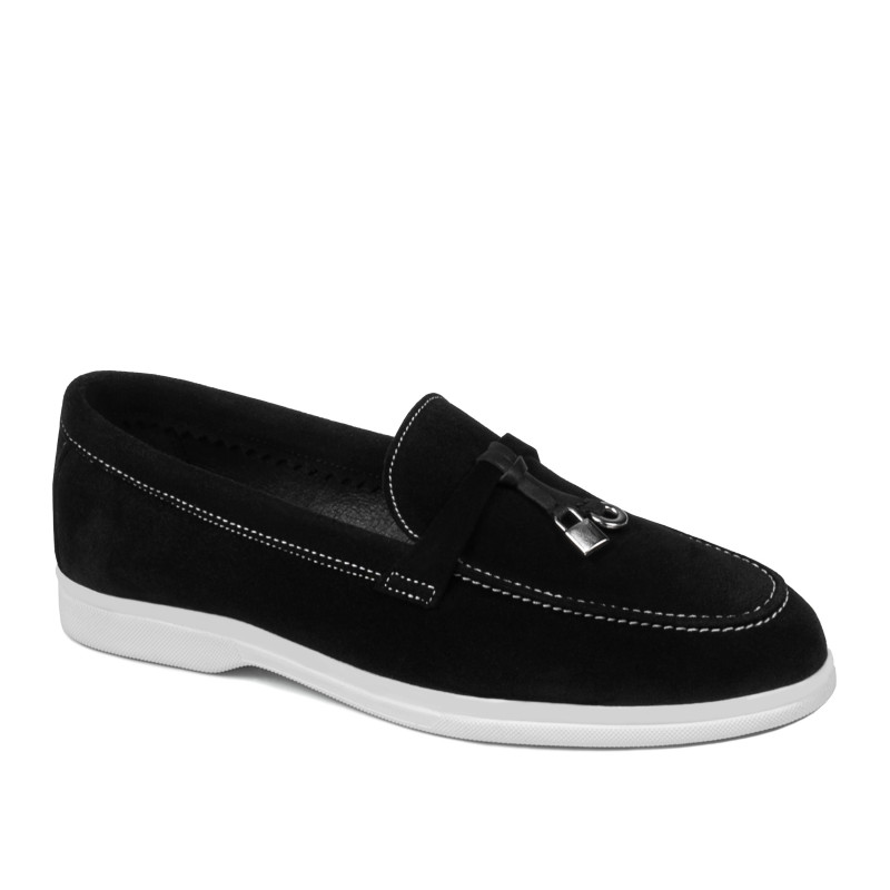 Damskor mokasiner 6082 svart mocka