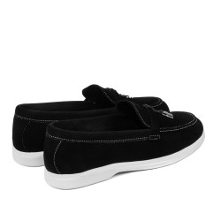 Damskor mokasiner 6082 svart mocka