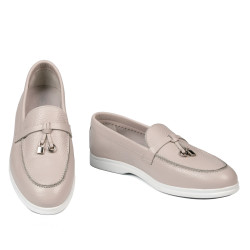 Damskor moccasin 6082 vit porslin