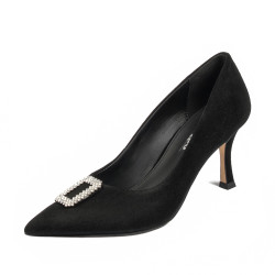 Eleganta damskor 1318 svart velour