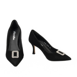 Eleganta damskor 1318 svart velour
