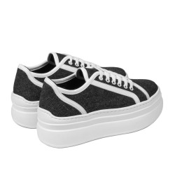 Damsneakers 6089 svart jeans kombinerad