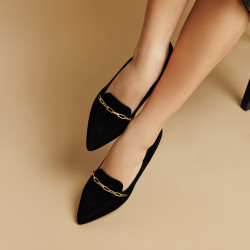 Dam ballerinas 1327 svart velour lifestyle