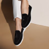 Damskor mokasiner 6082 svart mocka lifestyle