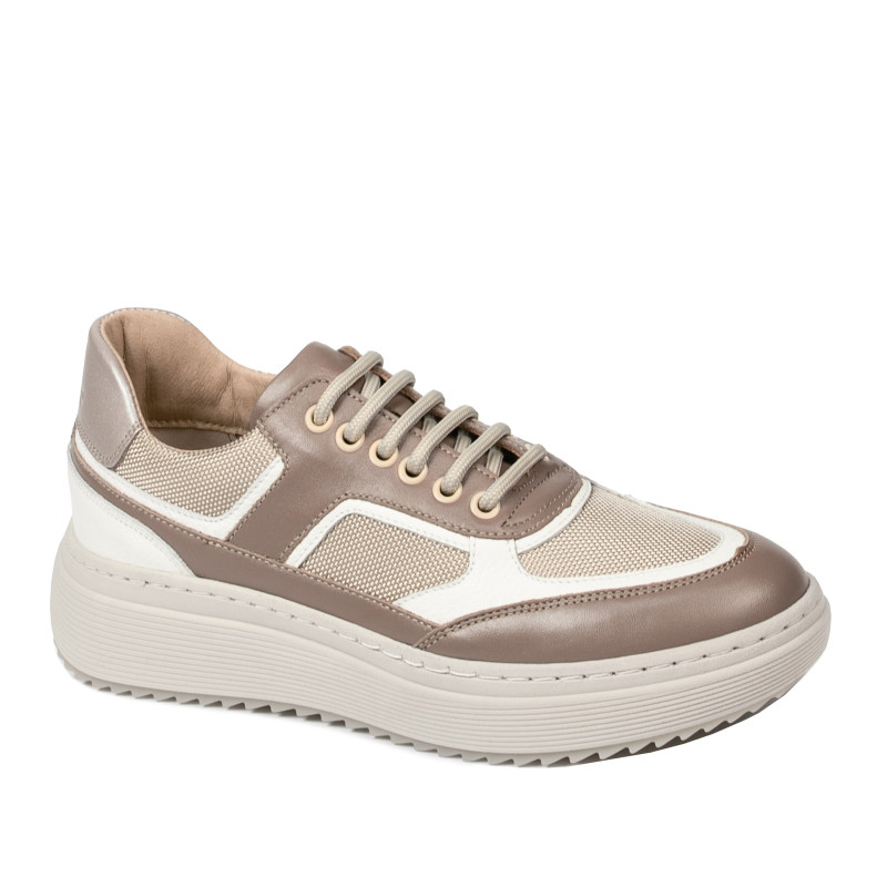 Dam sneakers 6087 sand kombinerat