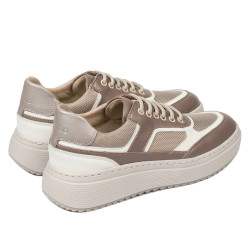 Dam sneakers 6087 sand kombinerat