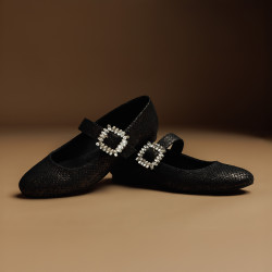 Dam ballerinas 1314 svart präglad lifestyle